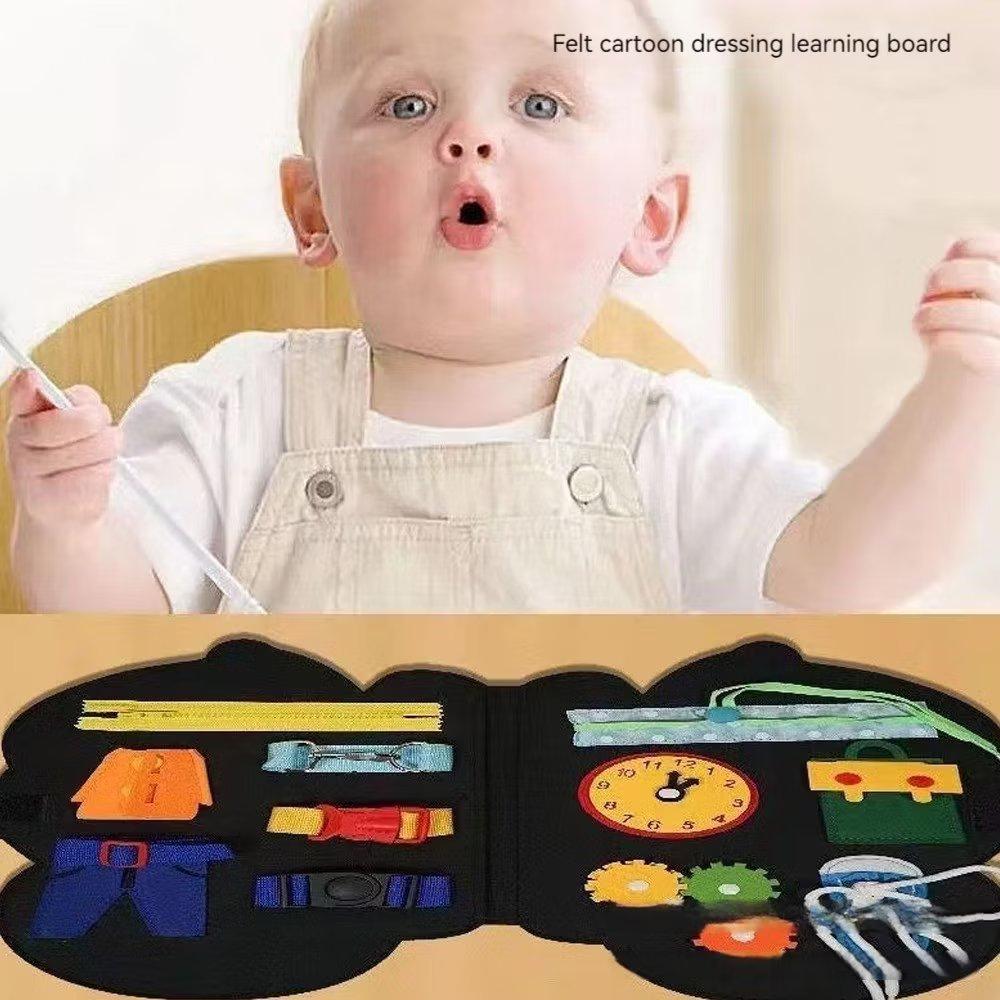 Tiger Style Felt Cartoon Dressing Learning Board for Kids - Interactive Educational Toy Enhancing Fine Motor Skills & Color Exploration