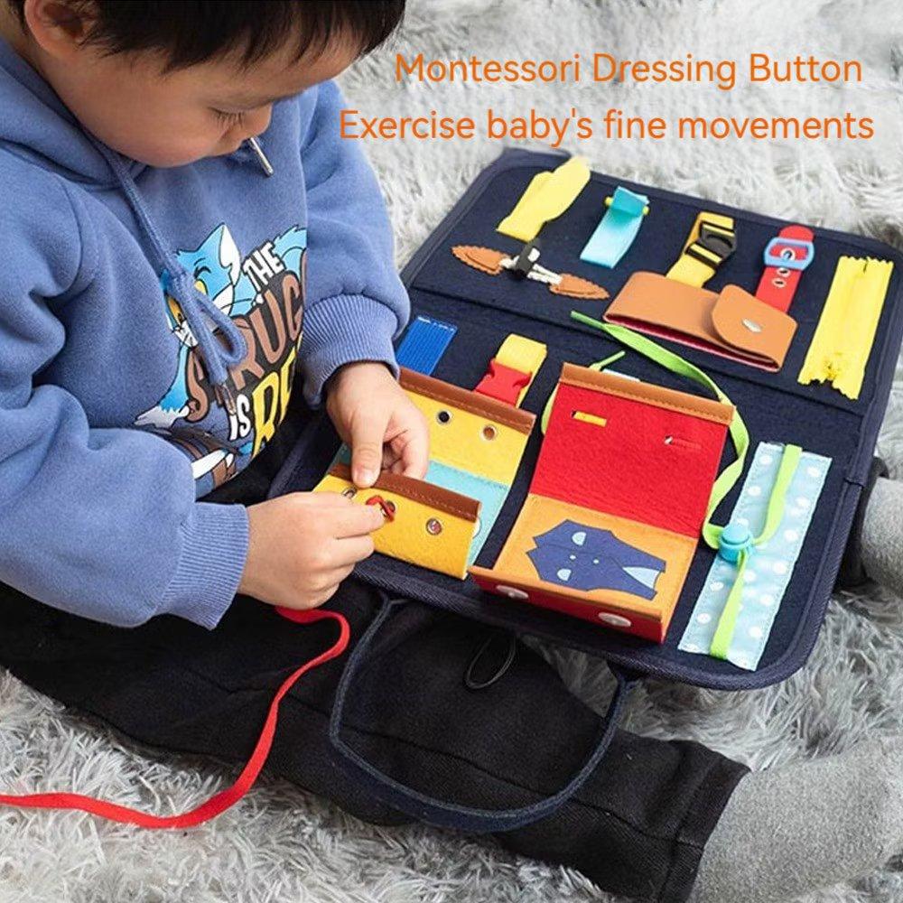 Tiger Style Felt Cartoon Dressing Learning Board for Kids - Interactive Educational Toy Enhancing Fine Motor Skills & Color Exploration